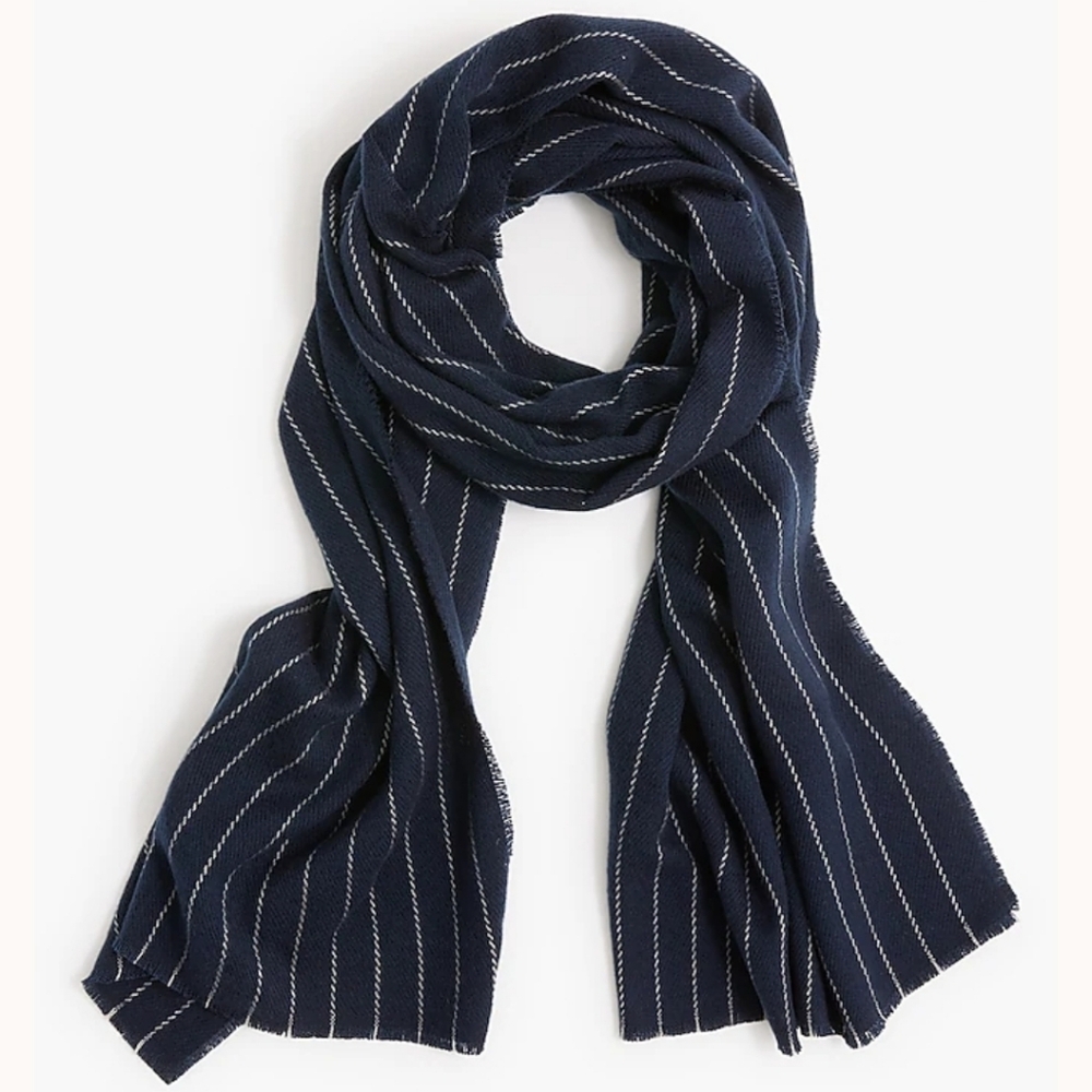 J. Crew Factory Pinstripe Scarf - navy